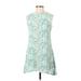 Ecote Casual Dress - A-Line High Neck Sleeveless: Teal Dresses - Women's Size Small