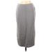Zara Casual Midi Skirt Calf Length: Gray Bottoms - Women's Size Medium