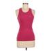 Adidas Active Tank Top: Burgundy Solid Activewear - Women's Size Medium