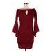 Heart Soul Casual Dress: Burgundy Solid Dresses - Women's Size Medium