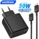 50W USB Charger QC3.0 Quick Charger For Samsung Galaxy Iphone 12 13 14 3 Ports PD Type C Charger