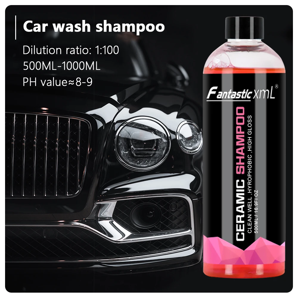 Autowasch-Shampoo 500 ml/Flasche Auto zubehör Werkstatt Auto reinigung Autopflege lack pflege Schaum-Autowasch-Schaumflüssigkeit zum Waschen von Autozubehör-Außenreinigungsmaterialien Produto de Image