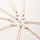 Minimalist A-Z Letter Initial Enamel Necklace For Women Gold Color Alphabet Pendant Neck Chain