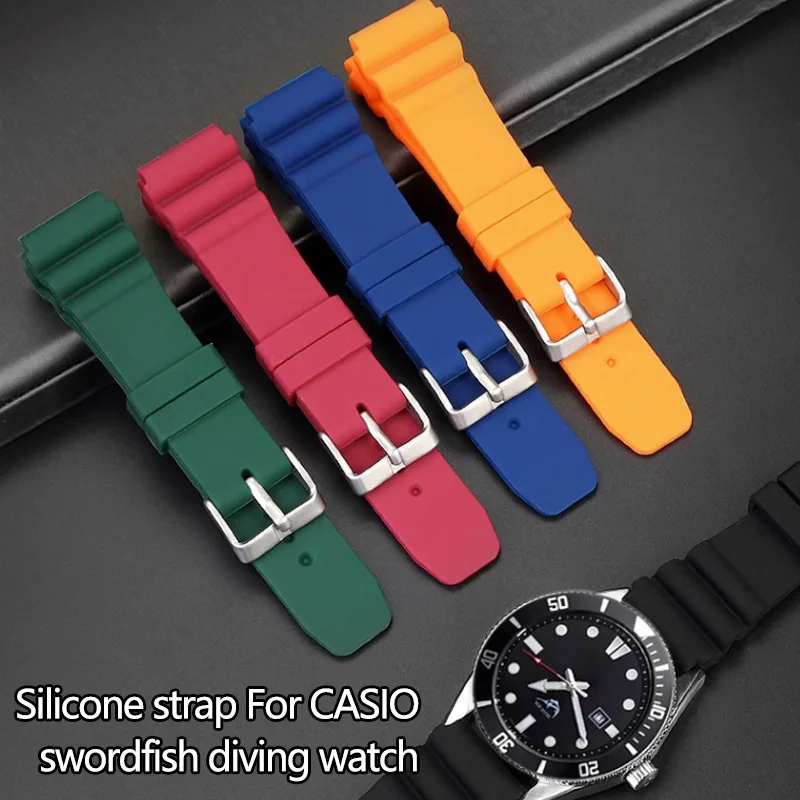 22mm Sport Silikon Armband für Seiko Männer wasserdichtes Tauch gummiband für Casio Duro Schwertfisch MDV106 MDV107 Serie Image