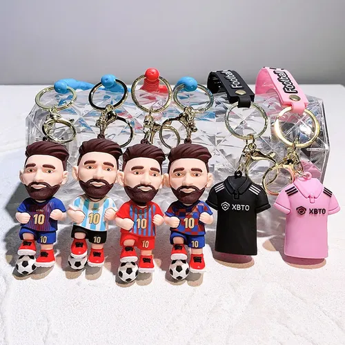 Messi Schlüssel bund Fußball Cup Star Trikot Puppen schlüssel