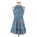 Sunday Mi Amor Casual Dress - DropWaist: Blue Baroque Print Dresses - Women's Size Medium