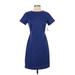 Old Navy Casual Dress - Sheath Crew Neck Short sleeves: Blue Print Dresses - Women's Size Small