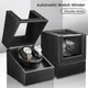 Double Watch Winder for Automatic Watches Automatic Watch Winder Leather Box 2 Slots Watch Winder