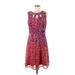 Voir Voir Casual Dress: Red Print Dresses - Women's Size 8