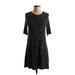 Three Dots Casual Dress: Black Polka Dots Dresses - Women's Size P