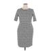 Lands' End Casual Dress - Sheath: Gray Plaid Dresses - Women's Size 14