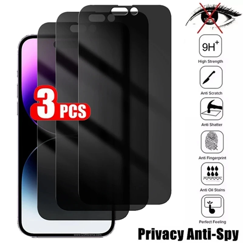 3PCS Privatsphäre Gehärtetes Glas Anti-Spy Screen Protector Für MOTO E20 G30 G50 5G G20 E7 G8 spielen One Vision Plus Image