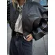 XNWMNZ Women's Fashion 2023 Faux Leather PU Bomber Padded Jacket Women High Street O Neck Long
