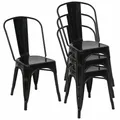 4Pcs Metal Dining Chairs Industrial Style Chairs Garden Chair Metal Chair Kitchen Cafe Bistro