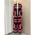 Miyake Pleated Printed Women Plus Size Trench Coat Lapel Long Sleeve Cardigan Vintage Design Autumn