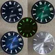 Green Luminous Sunburst Watch Dial 28.5mm for NH35 NH36 4R 7S Automatic Movement Silver Green Gray