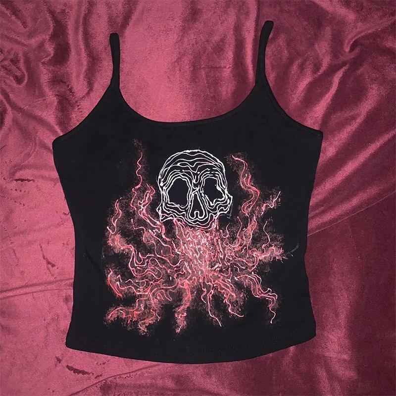 Frauen Kleidung Hemd ästhetischen Buchstaben y2k Stil Crop Tops T-Shirt kurze Ärmel Weste T-Shirts Harajuku Streetwear Hosenträger 2000s Image