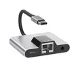 Hub adattatore di rete LAN da tipo C a Ethernet Docking station di ricarica rapida PD audio da USB C a 3,5 mm per tablet portatile