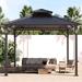 Harlem 10 Ft. W x 10 Ft. D Steel Double Tier Gazebo w/ LED Lights Hardtop/Metal MODERN SHADE OUTDOOR LIVING SPACES | Wayfair IG10600094