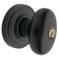 Baldwin Egg Keyed Entry Door Knob Set w/ Classic Rosette in Brown | Wayfair 5226.102.ENTR