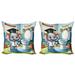 430032_Ambesonne Cartoon Throw Pillow Cover 2Pack Potty Training Elephant Art Microfiber in Blue/Gray/Green | 20 H x 20 W x 1 D in | Wayfair