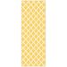 Yellow 26 x 0.2 in Area Rug - Ottomanson Glamour Washable Non-Slip Rubberback Moroccan Trellis Rug | 26 W x 0.2 D in | Wayfair PNK7021-2X6