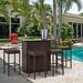 Textiles Hub 5 Pcs Rattan Wicker Bar Set w/ Glass Top Table & 2 Tier Storage Shelf, 1 Table & 4 Bar Stools For Outdoor, Patio, Garden | Wayfair