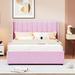 Latitude Run® Bed w/ 4 Drawers Upholstered/Velvet in Pink | 43.5 H x 79.75 W x 58.25 D in | Wayfair 2B9AFE495818419CAA02CDD8CBBCF499