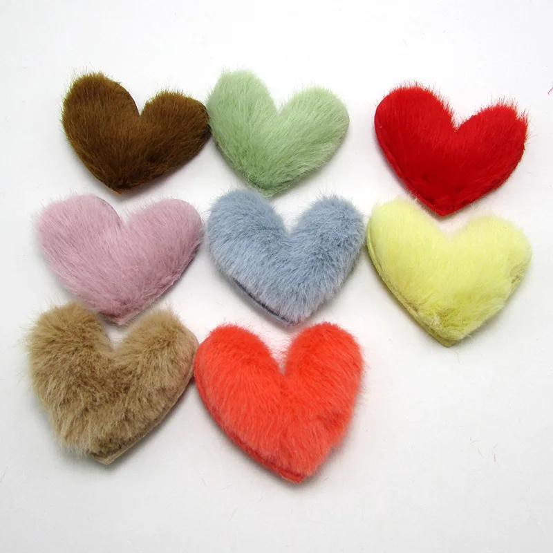 Patchs en Peluche Douce en Forme de Cœur Applique pour Artisanat, Vêtements, Chapeau, Chaussures, Décor, Bricolage, Vêtements de Sauna, Pinces à Cheveux, Accessoires, 32 Pièces/Lot, 4.6x4.8cm