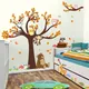 Jungle forêt arbre Animal hibou singe ours cerf Stickers muraux enfants bébé pépinière chambres