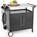 OuterMust Grill Cart Outdoor Kitchen Cabinet Outdoor Prep Table & Bar for Storage Steel in Brown/Gray | 33.5 H x 38.5 W x 19 D in | Wayfair GC-02