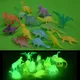 Figurines dinosaures lueur noctilucent dans le noir 8/16 pièces/sac jouets pour enfants modèle à