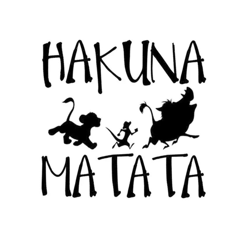 Autocollants automobiles en vinyle pour moto Hakuna Matata, roi Lion, accessoires pour voitures et motos, fournitures de voiture en PVC, 15cm/20cm/25cm