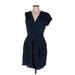 W118 by Walter Baker Casual Dress - Wrap: Blue Stripes Dresses - Women's Size Medium