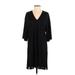 Trafaluc by Zara Casual Dress - Shift V-Neck 3/4 sleeves: Black Solid Dresses - Women's Size Small