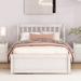 Red Barrel Studio® Solid Wood Platform Storage Bed Wood in Brown/White | 35.4 H x 41.7 W x 79.4 D in | Wayfair 5FA6D4B7F9B644A782BC4ED14AD6499F