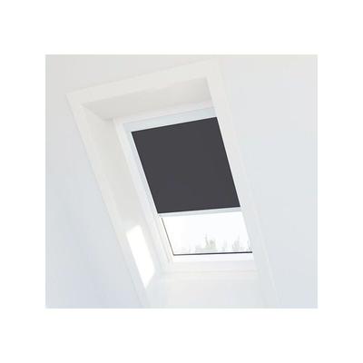 Anthrazitgraues Verdunkelungsrollo für Velux ® Dachfenster - CK02 - Weißer Rahmen - Anthrazitgrau