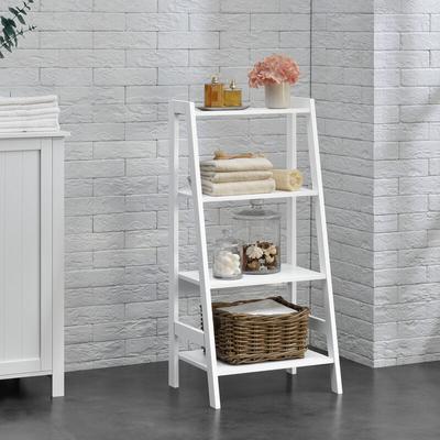 [en.casa] - Leiterregal Himare 90x43x32 cm mit 4 Fächern Weiß en.casa Image