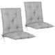 2er Set Stuhlauflage Auflage Cozy Hochlehner Stuhlauflage Sitzauflage Sitzkissen Gartenstuhl grau