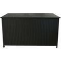 Auflagen Kissen Garten Box Polyrattan schwarz Rollbar 170 cm - Schwarz