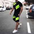 3D-Druck Herren-Trainingsanzug mit O-Ausschnitt, Sommer-Tops und Shorts-Sets, zweiteiliges Jogger-Outfit, modisches Herren-Kleidungsset, Kleidung für Männer