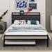 17 Stories Humboldt Platform Storage Bed Upholstered/Metal/Linen in Black | 39 H x 56.1 W x 82.3 D in | Wayfair F645C5C326154BBEAEBF98B67B1F818C