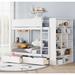 Harriet Bee Janoshan Twin Over Twin Bunk Bed w/ Drawers in White | 63.4 H x 42.4 W x 77.8 D in | Wayfair 2603B22BD5734D11BF1ACD7A20CED622