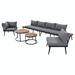 George Oliver Kounain 116" Wide Outdoor Patio Sectional Set w/ Cushions, Wood | Wayfair 957A4556136C4ECA8ADBAF562140F05E