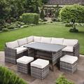 Red Barrel Studio® Ghiwa 9 - Person Outdoor Seating Group w/ Cushions in Gray | 23 H x 46 W x 30 D in | Wayfair 094EFA7F4A924477A840E8AA350EF654