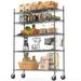 Rebrilliant Nerlande 17.99" W Shelving Unit w/ Wheels in Black | 72.01 H x 17.99 W x 47.99 D in | Wayfair 66543A257E2143EFB0B71E8AC0F3160E