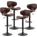 Corrigan Studio® Bar Stools Set Of 4 - Adjustable Barstools w/ Back & Footrest, Counter Height Bar Chairs For Kitchen, Pub - Retro Brown | Wayfair