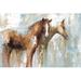 Ebern Designs Horse Pals Framed Painting Canvas, Solid Wood in Brown/Gray | 12 H x 18 W x 1.25 D in | Wayfair 48947E75D8584A59802EB49B3C927D32