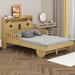 Latitude Run® Marjoree Car Bed w/ Bear-Shaped Headboard, USB & LED Wood in Brown | 42.5 H x 55.7 W x 82.3 D in | Wayfair