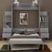 Hokku Designs Zekeriah Murphy Storage Bed in Gray | 83.7 H x 77.5 W x 97.2 D in | Wayfair 3D63AAB4EC184D63BF567278AF78A07B